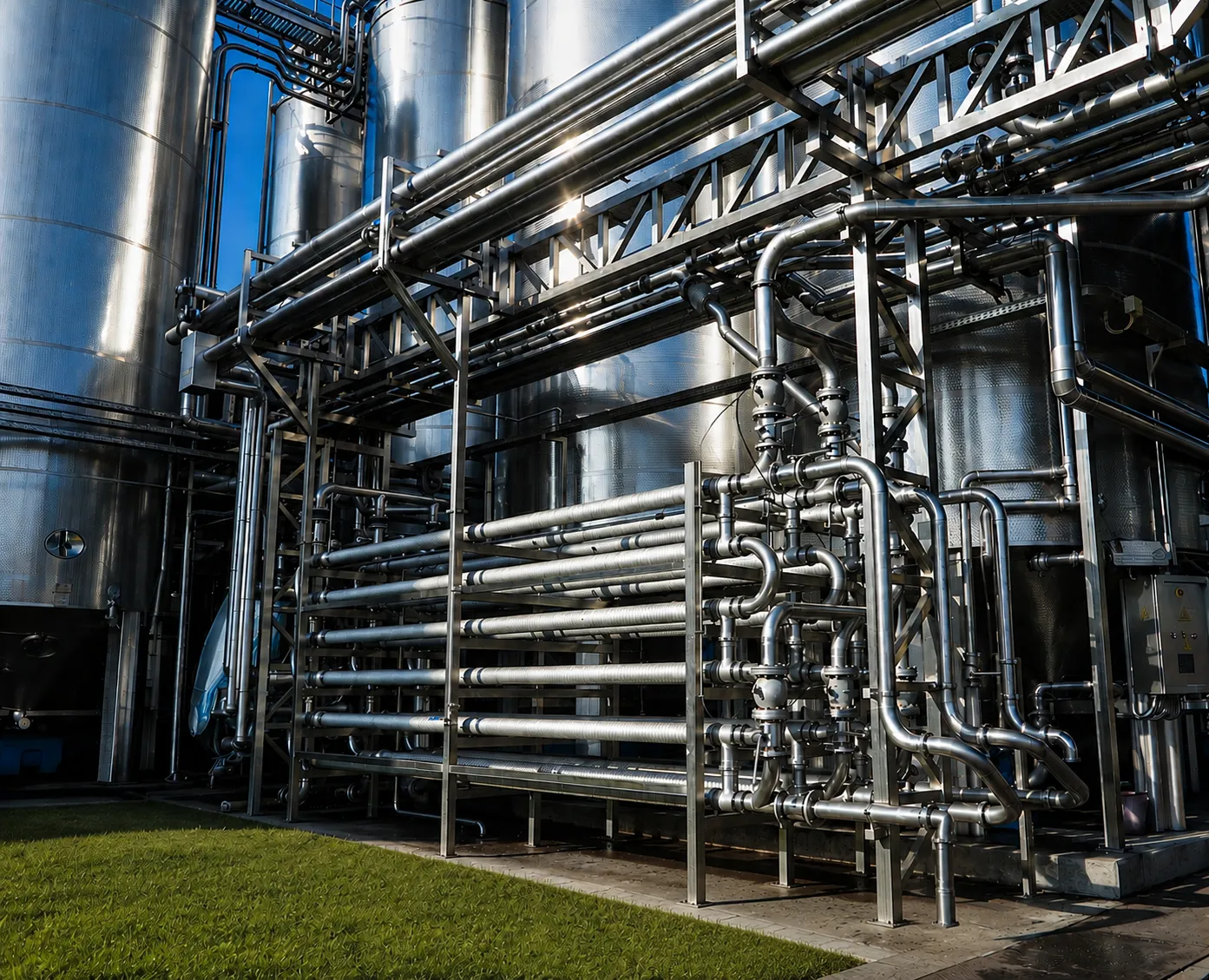 Scambiatori di calore a fascio tubiero in acciaio inox per impianto alimentare esterno